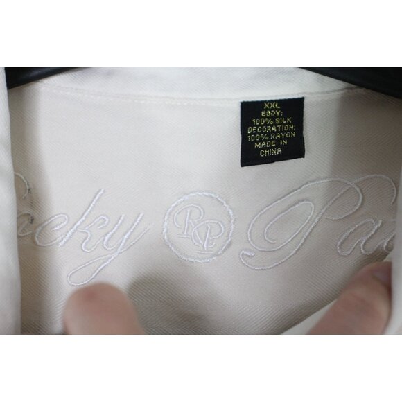 Rocky Patel Mens 2XL Silk Embroidered Off The Hook Button Up Hawaiian Shirt H935 - Picture 6 of 8